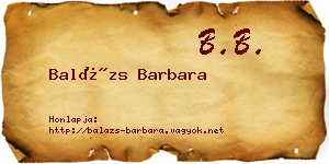Balázs Barbara névjegykártya