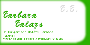 barbara balazs business card