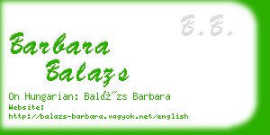 barbara balazs business card